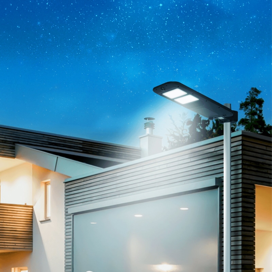Aigostar - Lampada stradale solare LED con sensore LED/180W/4V 7500mAh IP65 + telecomando