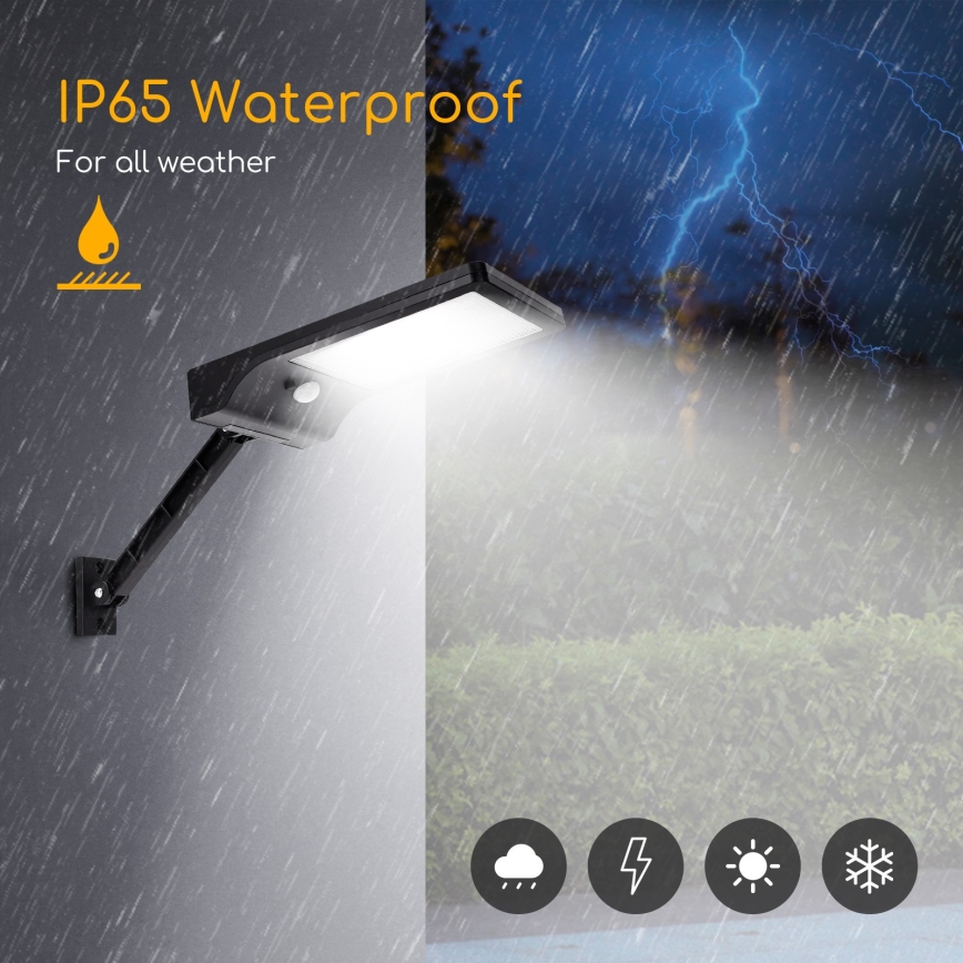 Aigostar - Lampada stradale solare LED con sensore LED/2,3W/5,5V 1800 mAh IP65