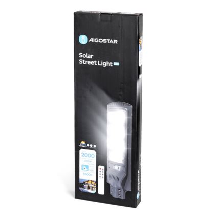 Aigostar - Lampada stradale solare LED con sensore LED/200W/3,2V IP65 6500K + telecomando