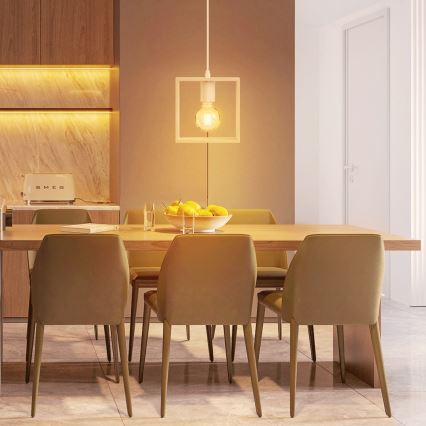 Aigostar - Lampadario a sospensione 1xE27/60W/230V beige