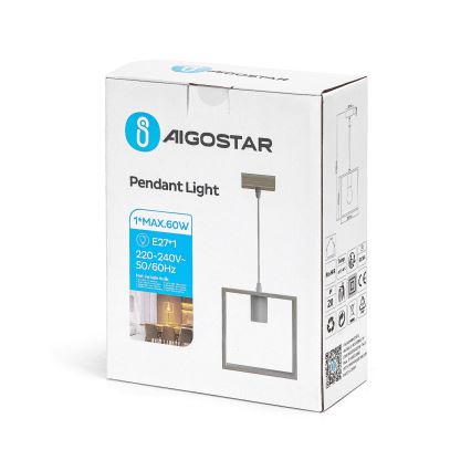 Aigostar - Lampadario a sospensione 1xE27/60W/230V beige