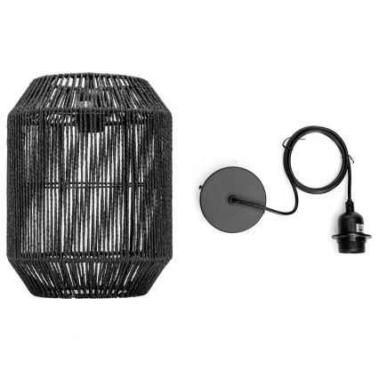 Aigostar - Lampadario a sospensione con filo 1xE27/60W/230V nero