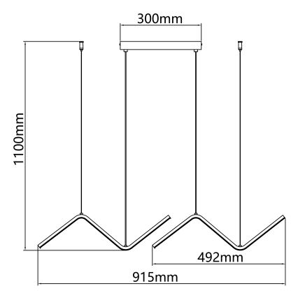 Aigostar - Lampadario LED a sospensione con filo LED/23W/230V 2700K