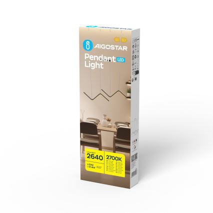Aigostar - Lampadario LED a sospensione con filo LED/23W/230V 2700K
