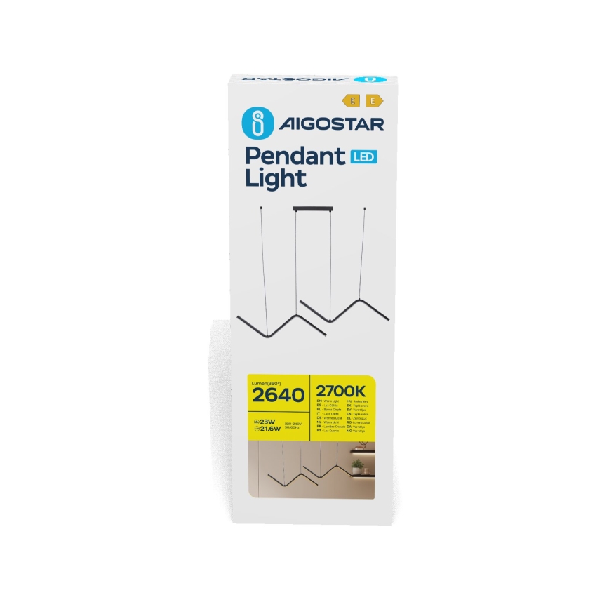 Aigostar - Lampadario LED a sospensione con filo LED/23W/230V 2700K