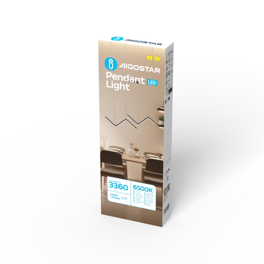 Aigostar - Lampadario LED a sospensione con filo LED/23W/230V 6500K