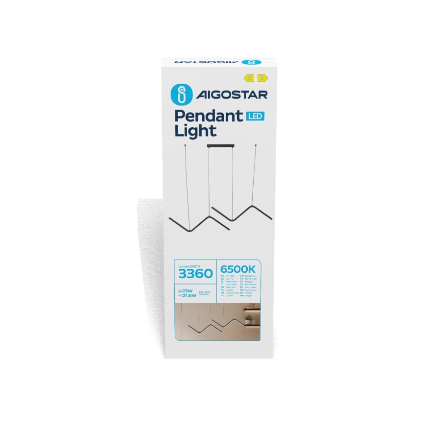 Aigostar - Lampadario LED a sospensione con filo LED/23W/230V 6500K