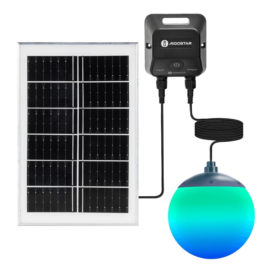Aigostar - Lampadario solare dimmerabile LED RGB MESH LED/20W/3,7V 4000 mAh 2700K-6500K IP65 d. 15 cm