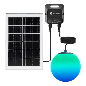 Aigostar - Lampadario solare dimmerabile LED RGBW MESH LED/20W/3,7V 4000 mAh 2700K-6500K IP65 d. 20 cm