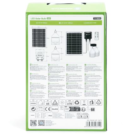 Aigostar - Lampadario solare LED 2x LED/35W/12V 6000 mAh 6500K IP65 Ø 10 cm + telecomando