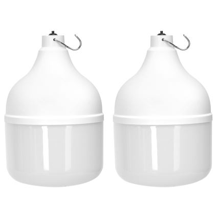 Aigostar - Lampadario solare LED con sensore 2xLED/70W/12V 12000 mAh 6500K diametro 12 cm + telecomando