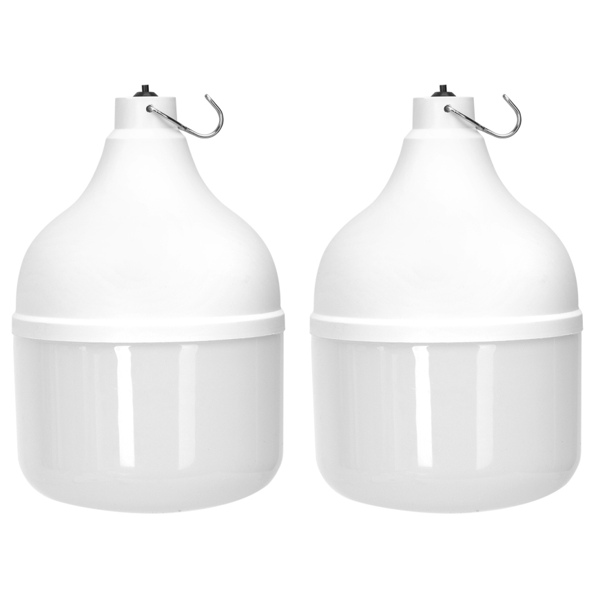 Aigostar - Lampadario solare LED con sensore 2xLED/70W/12V 12000 mAh 6500K diametro 12 cm + telecomando