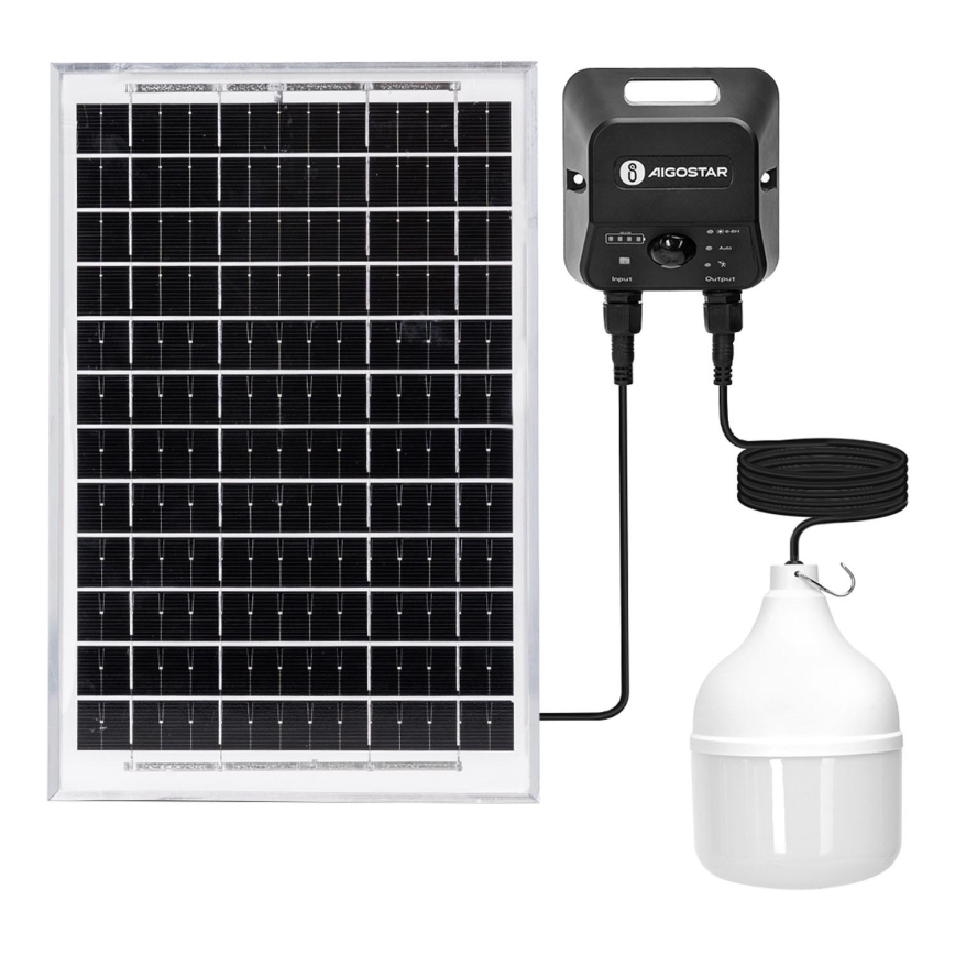 Aigostar - Lampadario solare LED con sensore LED/70W/12V 6000 mAh 6500K diametro 12 cm + telecomando