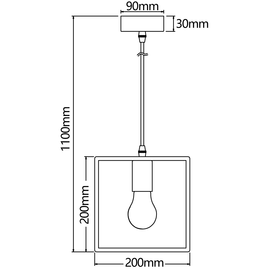 Aigostar - Lampadario sospeso in legno con cavo, 1xE27/60W/230V, pino