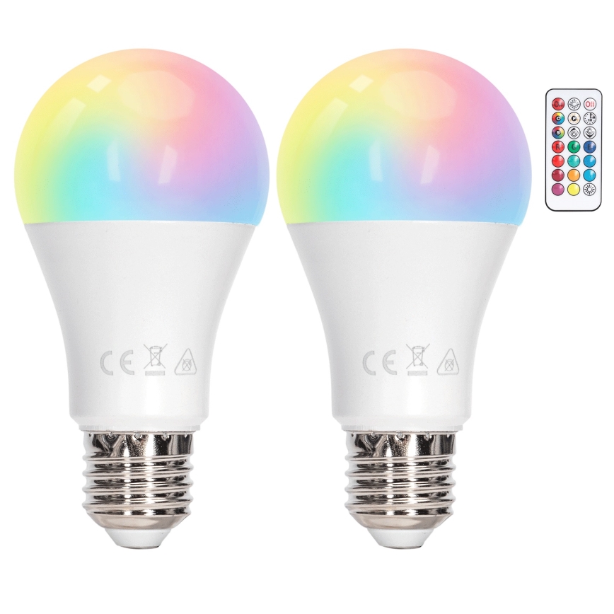 Aigostar - Lampadina LED RGBW dimmerabile A60 E27/8W/230V 3000K + telecomando