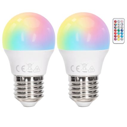 Aigostar - Lampadina LED RGBW dimmerabile G45 E27/4,8W/230V 3000K + telecomando