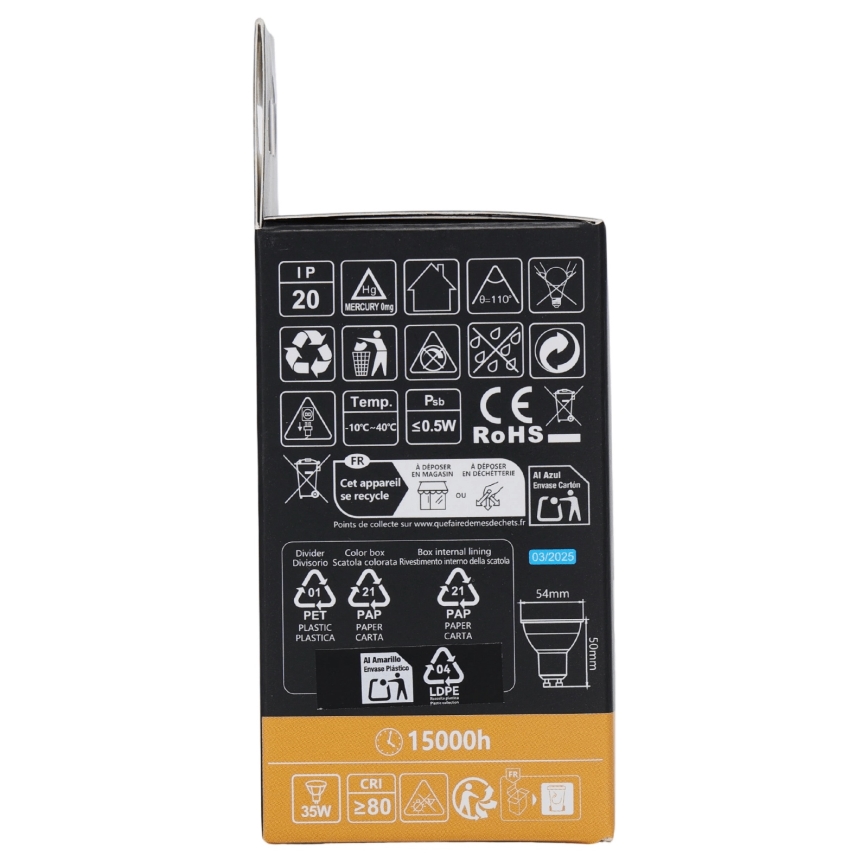 Aigostar - Lampadina LED RGBW dimmerabile GU10/4,8W/230V 3000K + telecomando