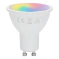 Aigostar - Lampadina LED RGBW dimmerabile GU10/6W/230V 3000K + telecomando