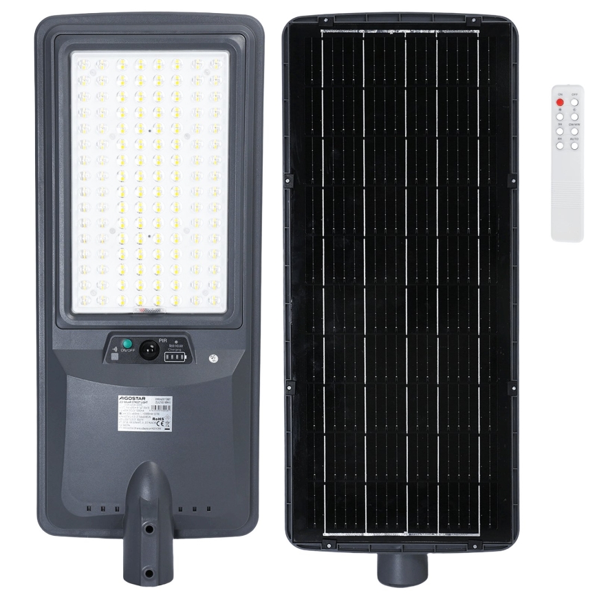 Aigostar - Lampione solare LED da strada con sensore LED/400W/3,2V 3000/4000/6500K 4800mAh + telecomando