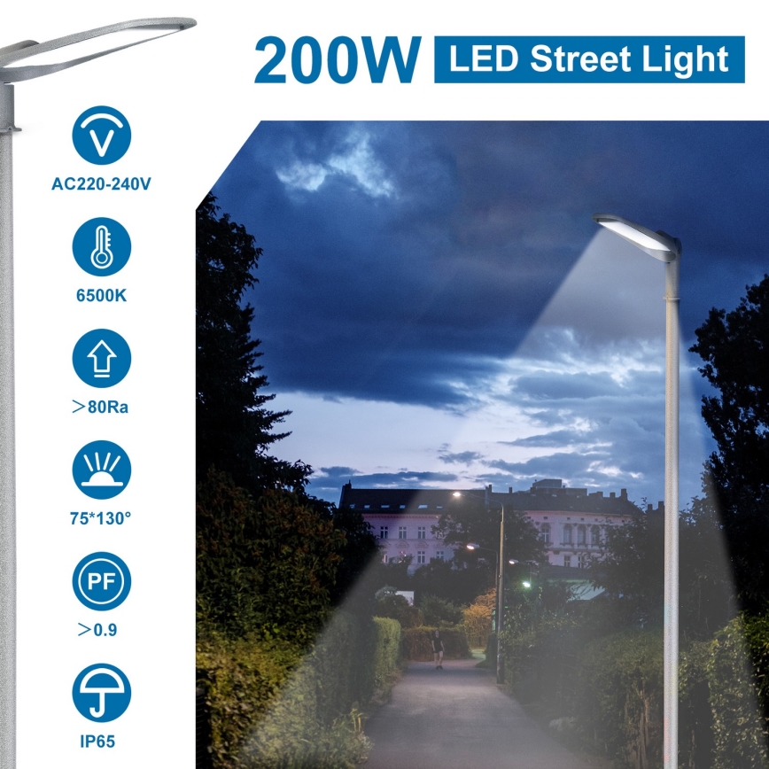 Aigostar - Lampione stradale LED SLIM LED/200W/230V 6500K IP65