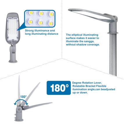 Aigostar - Lampione stradale LED SLIM LED/200W/230V 6500K IP65