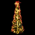 Aigostar - LED Albero di Natale da esterno 150 LED 1,8m IP44 rosso/oro bianco caldo