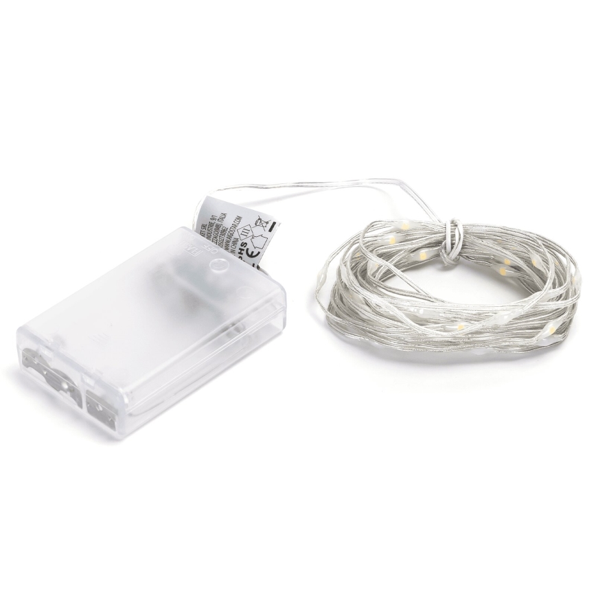 Aigostar - LED  catena 50xLED/3xAA 5,3m bianco caldo