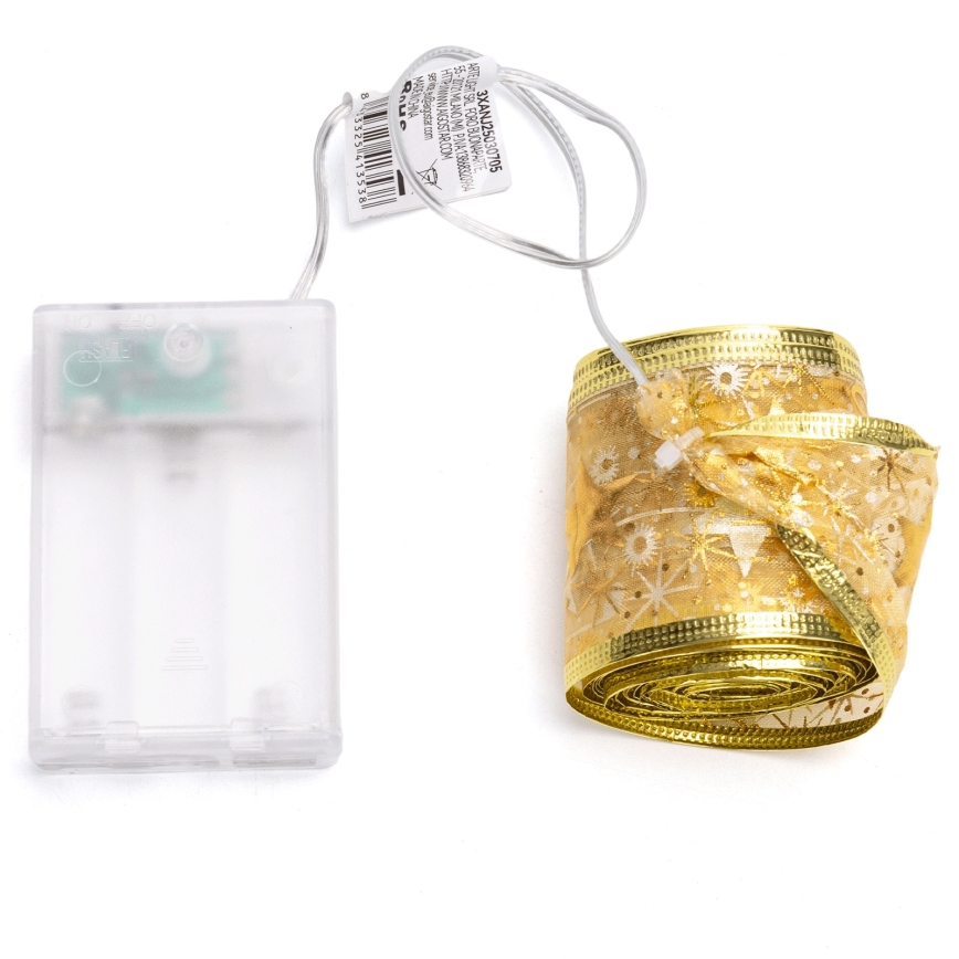 Aigostar - LED  catena 50xLED/3xAA 5m bianco caldo oro