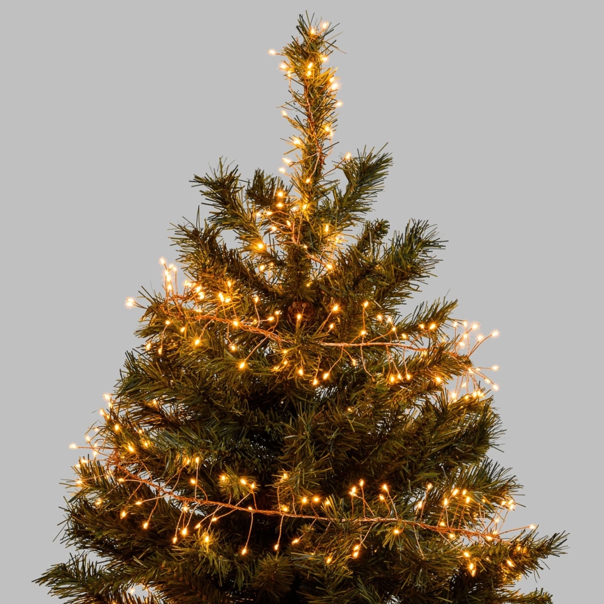 Aigostar - LED Catena di luci natalizie da esterno 50xLED/8 funzioni 3xAA 1,8m IP44 bianco caldo