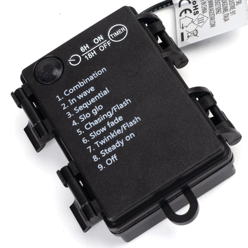 Aigostar -LED Catena luminosa da esterno 50xLED/8 funzioni 3xAA 5,3m IP44 luce bianca fredda