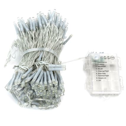 Aigostar - LED Catena luminosa di Natale 100xLED/3xAA 10,3m bianco caldo