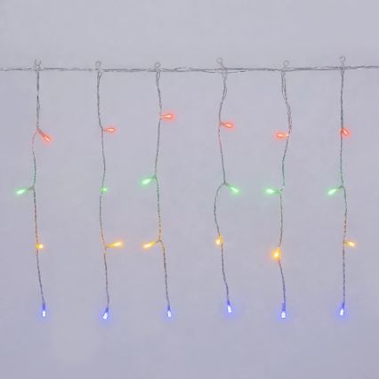Aigostar-LED Catena luminosa di Natale per esterni 100xLED/8 funzioni 3xAA 8x0,4m IP44 multicolore