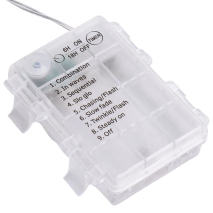 Aigostar-LED Catena luminosa di Natale per esterni 100xLED/8 funzioni 3xAA 8x0,4m IP44 multicolore