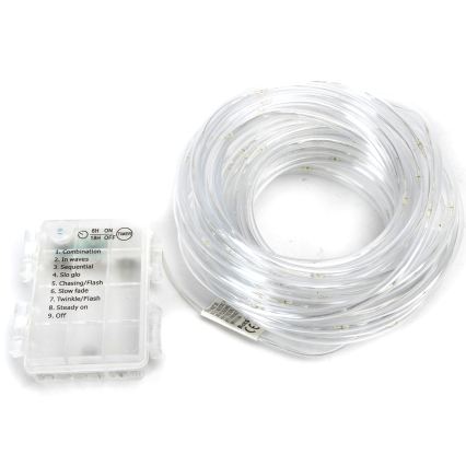 Aigostar - LED Catena luminosa natalizia da esterno 100xLED/8 funzioni 3xAA 10,3m IP44 multicolore