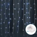 Aigostar - LED Catena luminosa natalizia da esterno 300xLED/8 funzioni 3xAA 6x2m IP44 bianco freddo