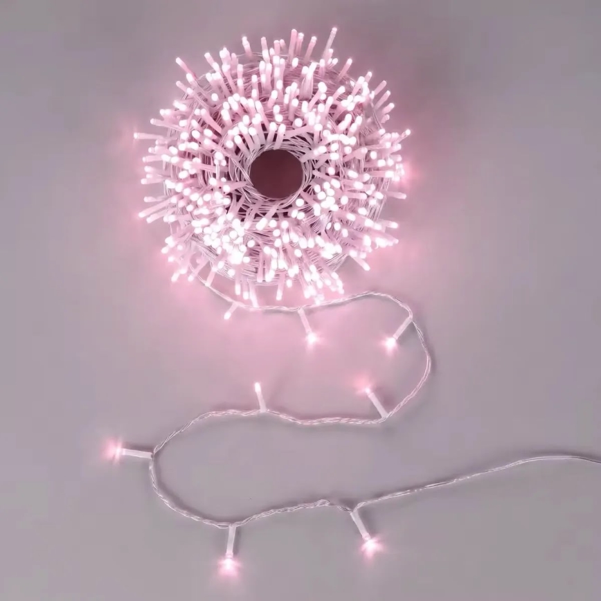Aigostar - Catena luminosa natalizia LED da esterno 500xLED/8 funzioni 53m IP44 rosa