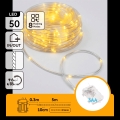 Aigostar - LED catena luminosa natalizia da esterno 50xLED/8 funzioni 3xAA 5,3m IP44 bianco caldo