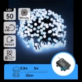 Aigostar -LED Catena luminosa natalizia da esterno 50xLED/8 funzioni 3xAA 5,3m IP44 bianco freddo
