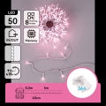 Aigostar - LED catena luminosa natalizia da esterno 50xLED/8 funzioni 3xAA 5,3m IP44 rosa