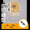 Aigostar - LED catena luminosa natalizia per esterni 1000xLED/8 funzioni 103m IP44 bianco caldo