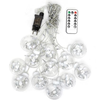 Aigostar - Catena luminosa natalizia LED da esterno 120xLED/8 funzioni 3x0,6m IP44 bianco caldo + telecomando