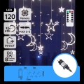 Aigostar - LED catena luminosa natalizia per esterni 120xLED/6W/230V/8 funzioni 3x0,6m IP44 bianco freddo + telecomando