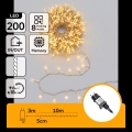 Aigostar - LED Catena luminosa natalizia per esterni 200xLED/8 funzioni 13m IP44 bianco caldo