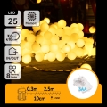 Aigostar-LED Catena luminosa natalizia per esterni 25xLED/3xAA/8 funzioni 2,8 m IP44 bianco caldo