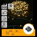 Aigostar - LED Catena luminosa natalizia per esterni 500xLED/8 funzioni 4xAA 25,3 m IP44 bianco caldo