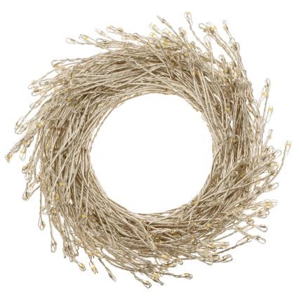Aigostar - Catena luminosa natalizia LED per esterni 50 LED/8 funzioni 3xAA 1,8 m IP44 bianco freddo