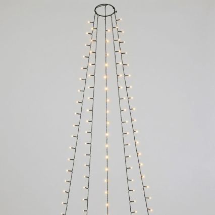 Aigostar - LED Catena luminosa natalizia per esterni 72xLED/8 funzioni 3xAA 1,2m IP44 bianco caldo