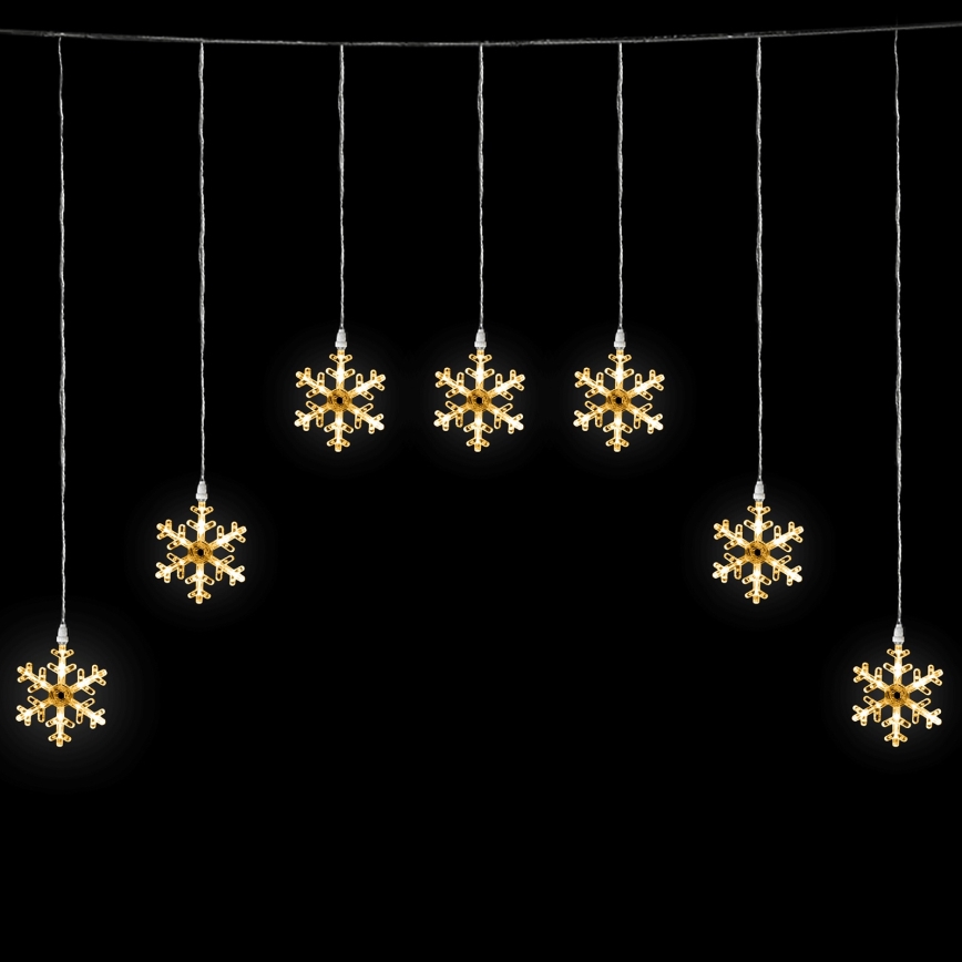 Aigostar - Catena luminosa natalizia LED da esterno 84xLED/8 funzioni 1,2x1m IP44 bianco caldo con fiocchi