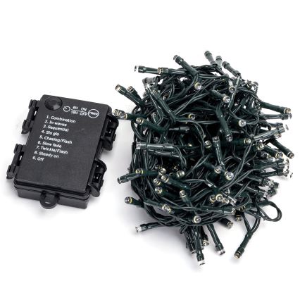 Aigostar -LED catena luminosa per esterni 200xLED/8 funzioni 3xAA 10,3m IP44 multicolore