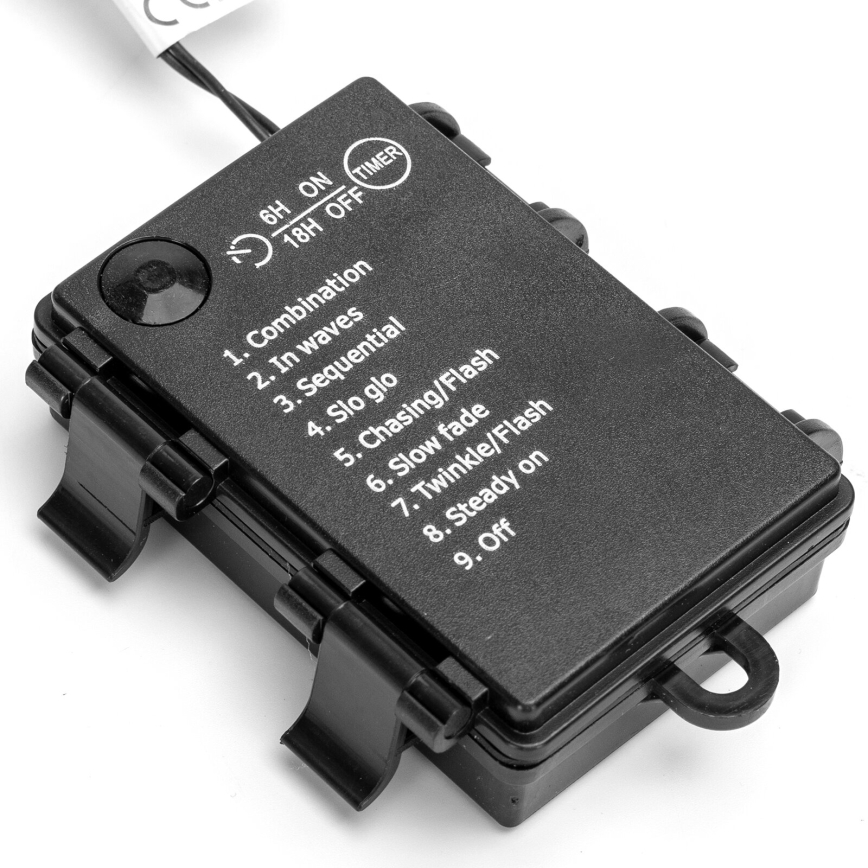 Aigostar -LED catena luminosa per esterni 200xLED/8 funzioni 3xAA 10,3m IP44 multicolore